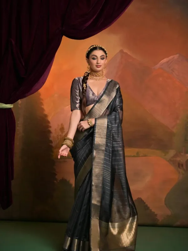 Heritage Weave Moss Silk Saree