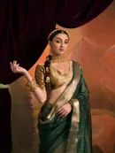 Heritage Weave Moss Silk Saree