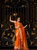 Classic Mangha Silk Saree with Smooth Satin Texture