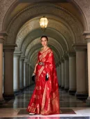 Classic Mangha Silk Saree with Smooth Satin Texture