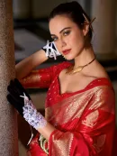 Classic Mangha Silk Saree with Smooth Satin Texture