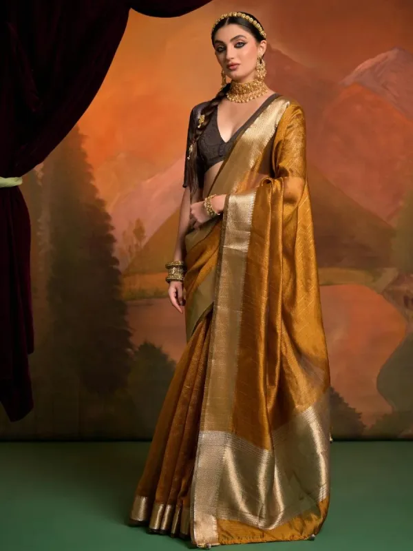 Heritage Weave Moss Silk Saree - Image 9