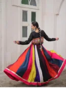 Navratri Special Multicolour Koti Style Chaniya Choli with Embroidery & Mirror Work