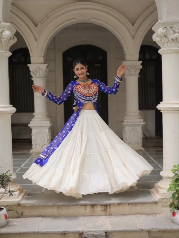 Kutchi Bandhani Fusion Set – Kurti with Kora Cotton Lehenga - Image 17