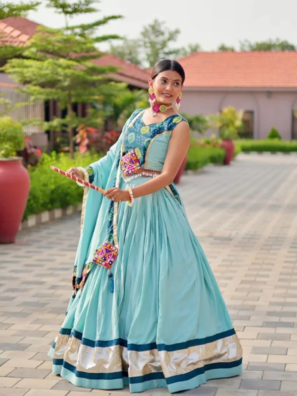 Pure Cotton Gamthi Work Lehenga Choli - Image 7