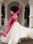 Kutchi Bandhani Fusion Set – Kurti with Kora Cotton Lehenga
