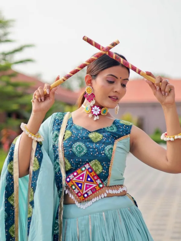 Pure Cotton Gamthi Work Lehenga Choli - Image 6