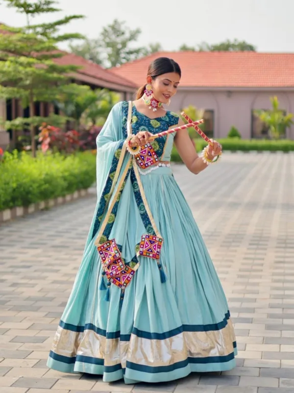 Pure Cotton Gamthi Work Lehenga Choli - Image 5
