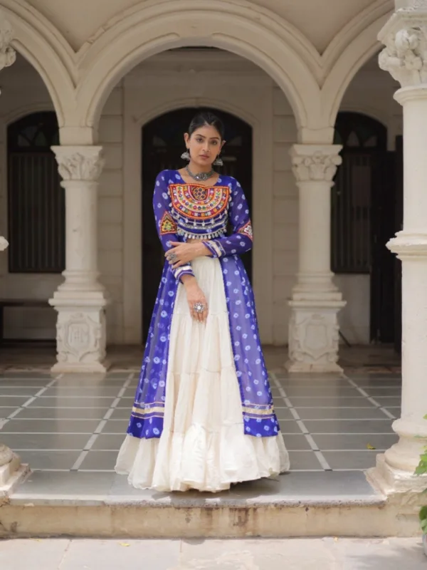 Kutchi Bandhani Fusion Set – Kurti with Kora Cotton Lehenga - Image 13
