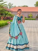 Pure Cotton Gamthi Work Lehenga Choli