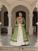 Kutchi Bandhani Fusion Set – Kurti with Kora Cotton Lehenga