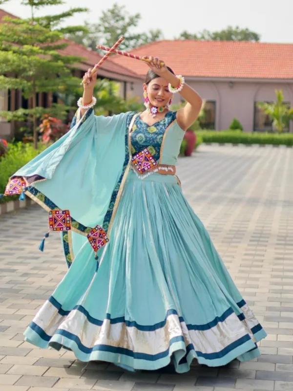 Pure Cotton Gamthi Work Lehenga Choli - Image 2