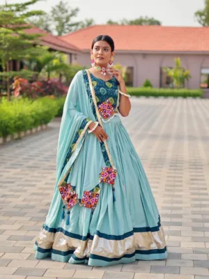 Pure Cotton Gamthi Work Lehenga Choli