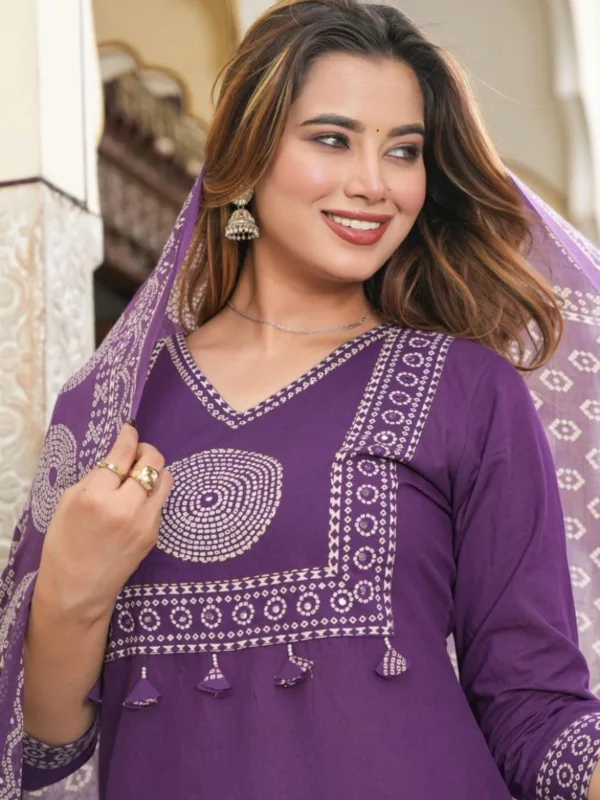 Premium Cotton Printed Kurta Set with Dupatta - Image 2