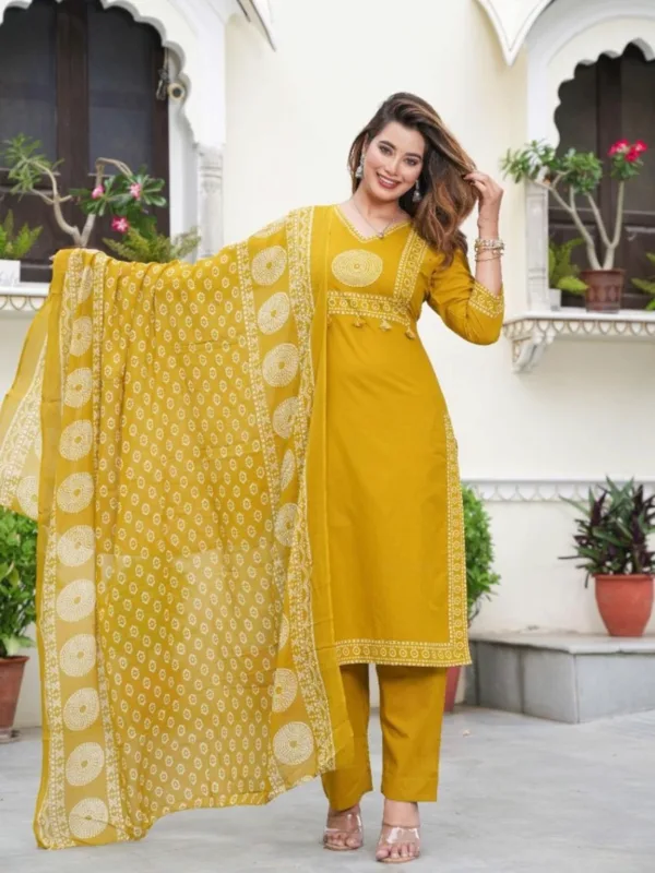 Premium Cotton Printed Kurta Set with Dupatta - Image 18