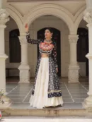 Kutchi Bandhani Fusion Set – Kurti with Kora Cotton Lehenga
