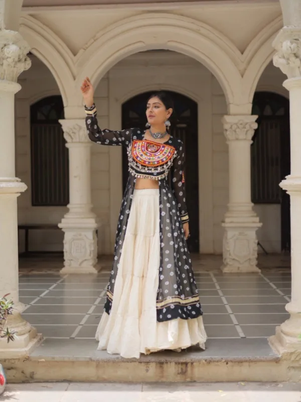 Kutchi Bandhani Fusion Set – Kurti with Kora Cotton Lehenga - Image 5