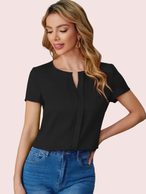 Verona Pleat Neck Top - Image 3