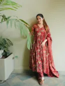 Floral Print Anarkali Set with Dupatta
