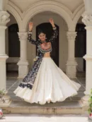 Kutchi Bandhani Fusion Set – Kurti with Kora Cotton Lehenga