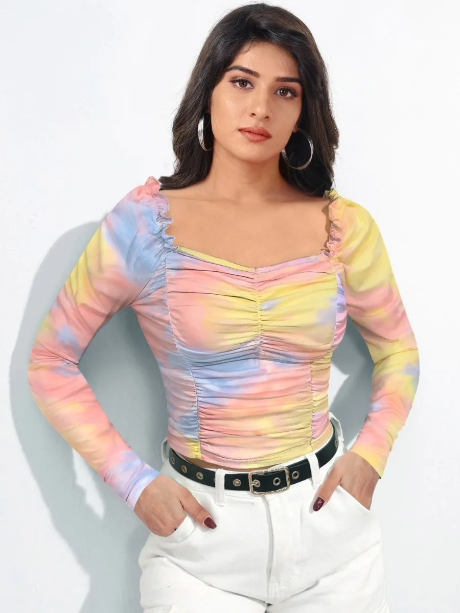 Tie-Dye Ruched Top - Image 2
