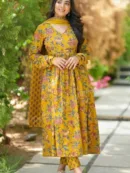 Floral Print Anarkali Set with Dupatta