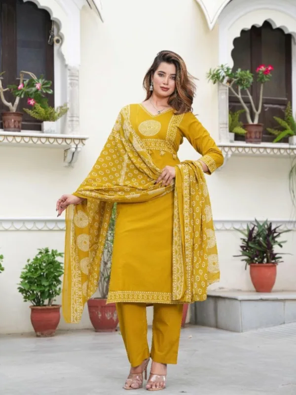 Premium Cotton Printed Kurta Set with Dupatta - Image 17