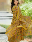 Floral Print Anarkali Set with Dupatta