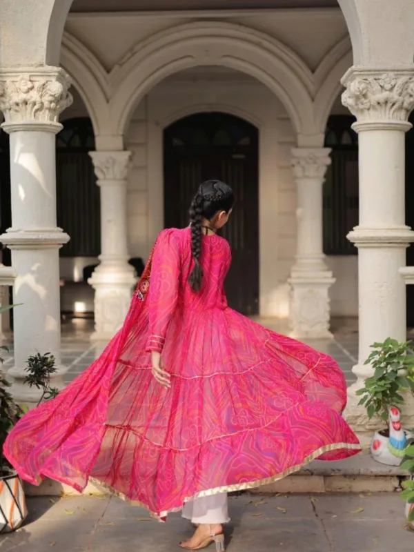 Bandhani Print Kutchi Patchwork Shrug in Faux Georgette - Image 16