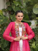 Bandhani Print Kutchi Patchwork Shrug in Faux Georgette
