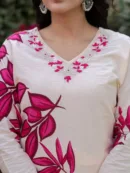 Floral Elegance Cream Kurta Set