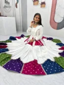 Navratri Special Multicolor Cotton Bandhani Patchwork Kediyu with Lehenga