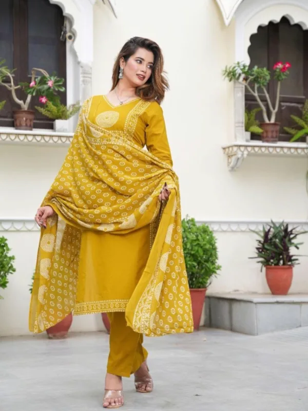 Premium Cotton Printed Kurta Set with Dupatta - Image 16
