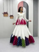Navratri Special Multicolor Cotton Bandhani Patchwork Kediyu with Lehenga