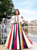 Navratri Special Multi-Stripe Gamthi Work Lehenga Choli