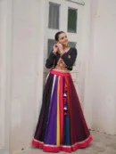 Navratri Special Multicolour Koti Style Chaniya Choli with Embroidery & Mirror Work