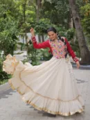 Navratri Special Pure Rayon Gamthi Work Lehenga Set