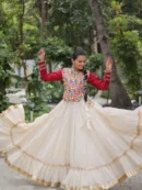Navratri Special Pure Rayon Gamthi Work Lehenga Set