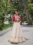 Navratri Special Pure Rayon Gamthi Work Lehenga Set
