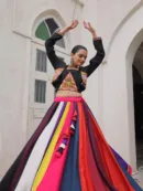 Navratri Special Multicolour Koti Style Chaniya Choli with Embroidery & Mirror Work
