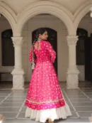 Kutchi Bandhani Fusion Set – Kurti with Kora Cotton Lehenga