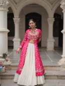 Kutchi Bandhani Fusion Set – Kurti with Kora Cotton Lehenga