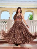 Navratri Special Gamathi Work Bandhni Gown
