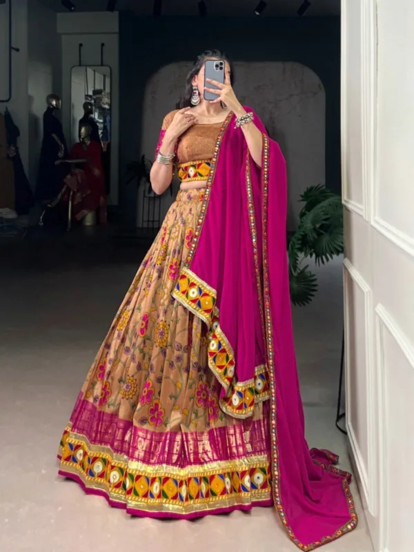 Regal Gamthi Tasar Silk Lehenga Choli with Dupatta - Image 5
