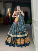Traditional Gamthi & Foil Print Rayon Lehenga Choli with Dupatta & Purse