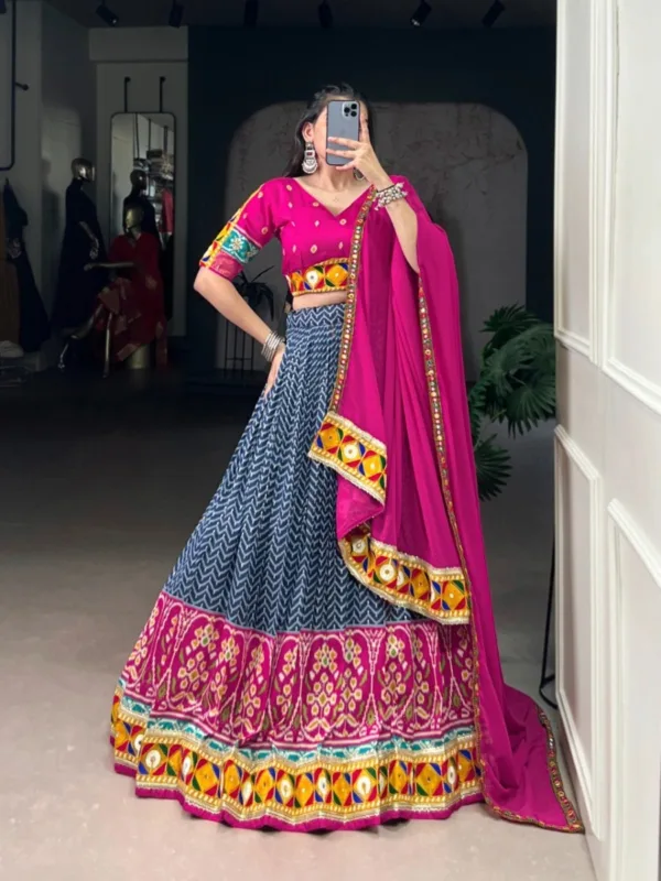 Regal Gamthi Tasar Silk Lehenga Choli with Dupatta