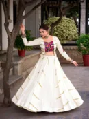 Ivory Grace Gamthi Mirror Work Navratri Lehenga Choli