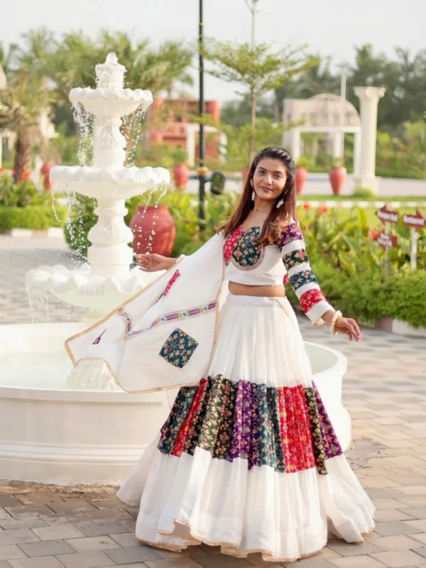 Multi-Color Patchwork Cotton Lehenga Choli Set - Image 4