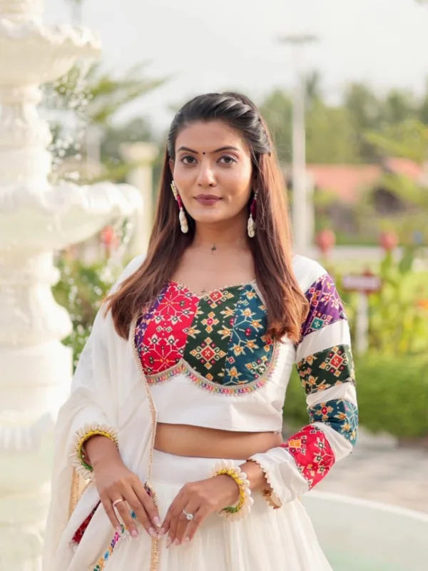 Multi-Color Patchwork Cotton Lehenga Choli Set - Image 5