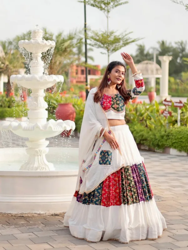 Multi-Color Patchwork Cotton Lehenga Choli Set - Image 6